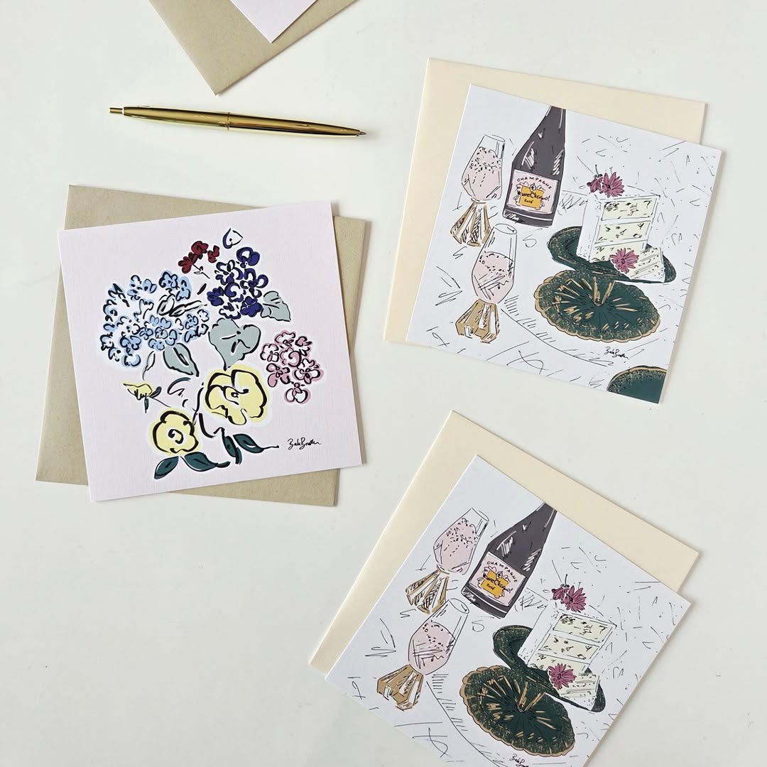 Hand-illustrated greeting cards